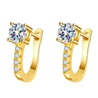 Moissanit Ohrstecker „Arc“ – Halbcreolen