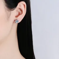 Moissanit Ohrstecker „Pavé Line“ 1 ct...