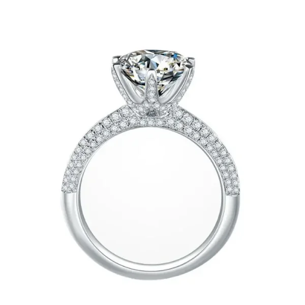 Moissanit Solitärring „Crown Split“ 1ct