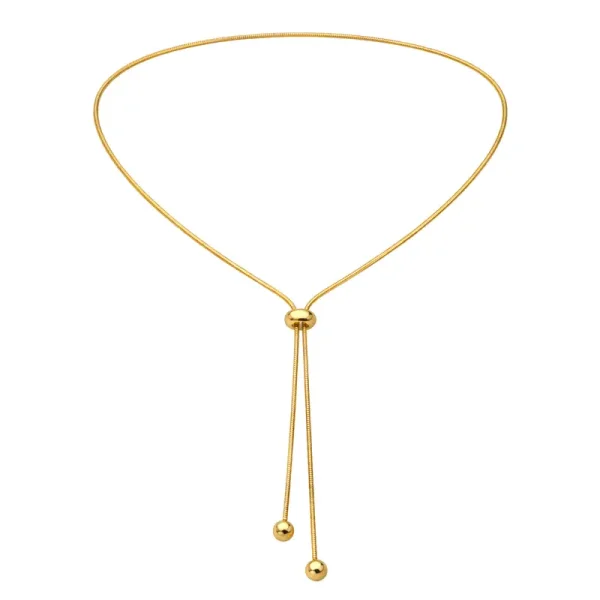 Y-Halskette „Lariat Glide“ – Verstellbarer Slider Gold