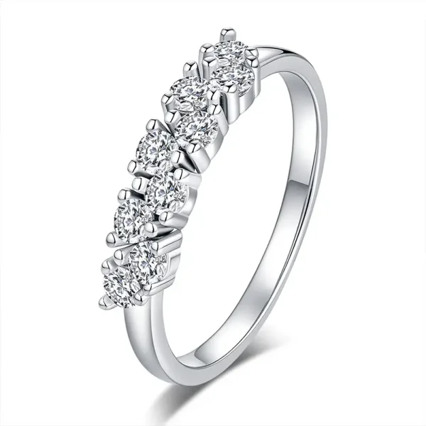Moissanit Halbkranz-Ring „Tiara“ 0,1ct Silber Gr. 6