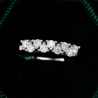 Moissanit Halbkranz-Ring „Tiara“ 0,1ct Silber Gr. 6
