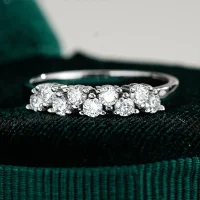 Moissanit Halbkranz-Ring „Tiara“ 0,1ct Silber Gr. 6
