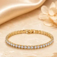 Tennisarmband „Crystal Line“ Gold