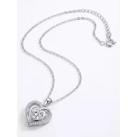 Moissanit Herz-Halskette „Herzlicht“ Silber