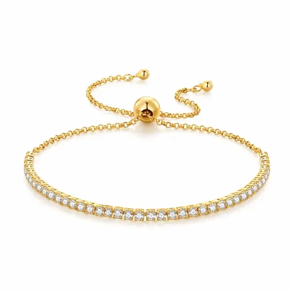Armband „Lichtspur“ – verstellbares Tennisarmband in Gold
