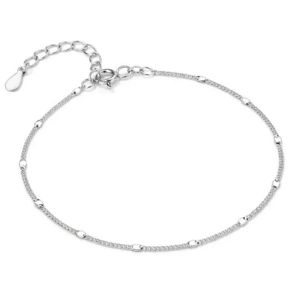 Armband „Sternpunkte“ – zarte Gliederkette mit feinen Plättchen, verstellbar Silber