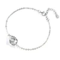 Partner-Set „Versprechen“ – Silberarmband für Frauen & schwarzes Herrenarmband mit Gravur-Charm