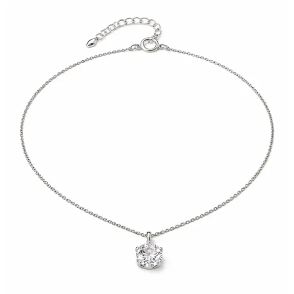 Kette „Leiser Funke“ – zarter Zirkonia-Anhänger, klar & schlicht – Silber