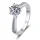 Solitär-Ring „Sol01“ – 6-Krappen, Pavé-Schiene – Silber