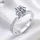 Solitär-Ring „Sol01“ – 6-Krappen, Pavé-Schiene – Silber