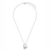 Kette „Herzstern“ – Herzanhänger mit Zirkonia-Mittelstein & Pavé-Linie – Silber